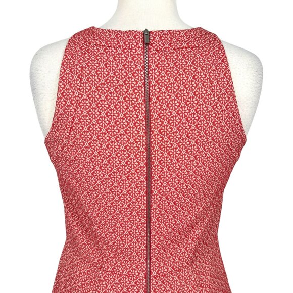 Ann Taylor Coral Pink Patterned Sleeveless Sheath Dress Size 6 - Picture 7 of 12